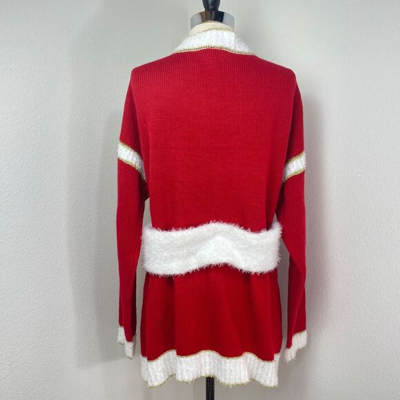 Holiday Time Womens Mrs. Santa Cardigan Top Sweater XL (16-18) Christmas Costume - Picture 7 of 14